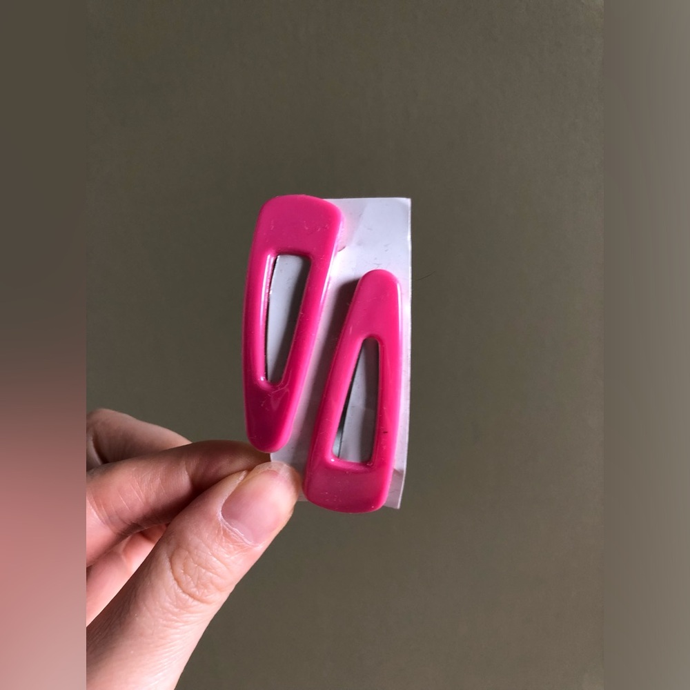 New Y2K women’s girls 2 Pink Snap Hair Clips hair accessories